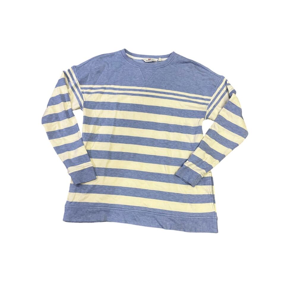 Vineyard Vines Blue and Cream Striped Sweater